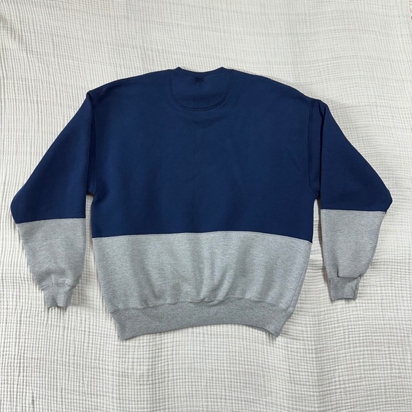 Vintage Russell Athletic Blank Crewneck Sweatshirt XL Made USA Colorblock 90s - Picture 6 of 8
